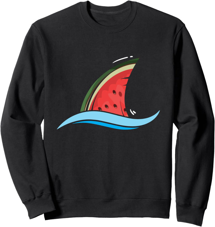 Kawaii Wassermelone Haiflosse Lustige Sommerurlaub Sweatshirt