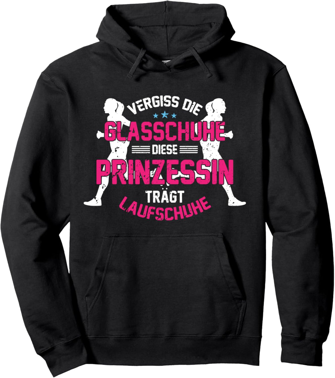 Vergiss die Glasschuhe Läuferin Marathon Joggen cooles Spruch Pullover Hoodie
