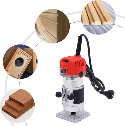 800W Oberfräse 30000U/Min kantenfräse 6 Variable Geschwindigkeiten Holz Trimmer 220V Holzfräse Geeig