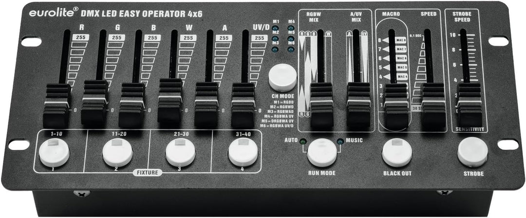 Eurolite DMX LED EASY Operator 4x6 | Kompakter DMX-Controller für 4 LED-Scheinwerfer mit jeweils max