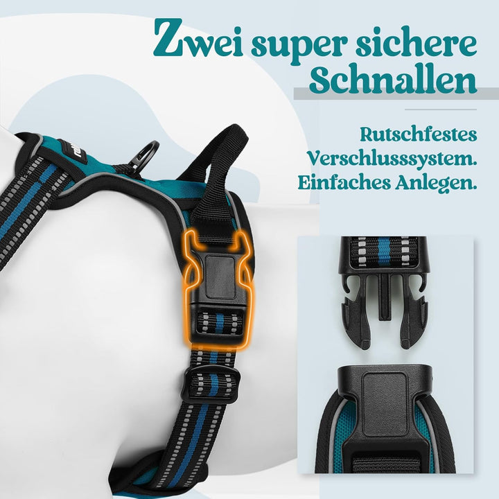 rabbitgoo Hundegeschirr Mittelgrosse Hunde, Anti Zug Geschirr mit Kontrolle, No Pull Verstellbar Hun