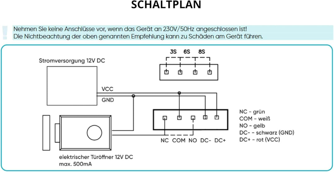 Miratic Freisprechanlage Haustür Gegensprechanlage Klingel Funkklingel mit Türöffner Kabellos Schwar