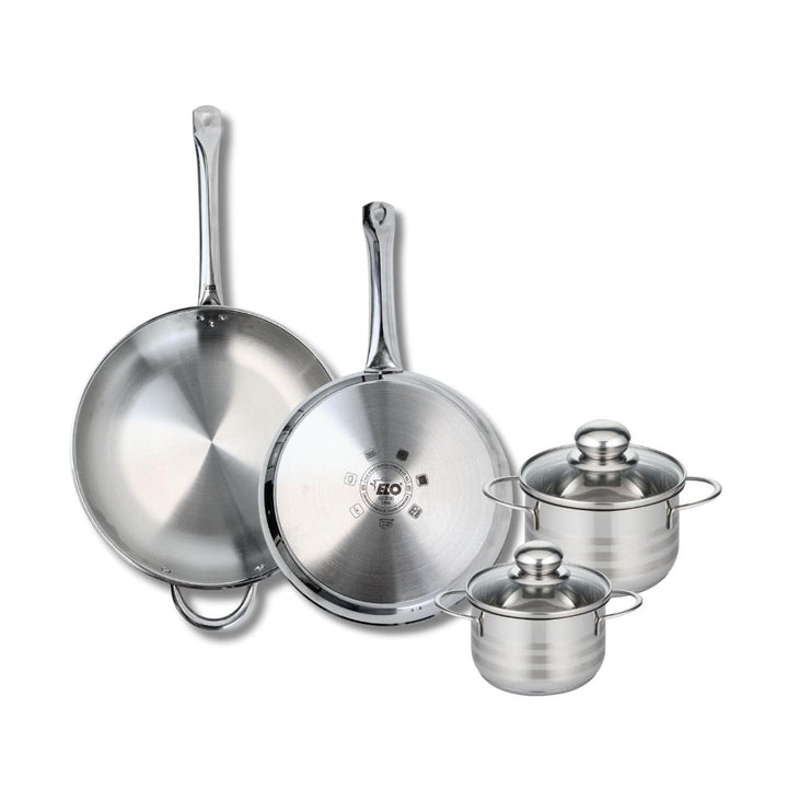 ELO 9882350 Kochgeschirr-Set, 4-teilig, 2 Bratpfannen 28 und 32 cm und 2 Kochtöpfe 14 und 16 cm Elo