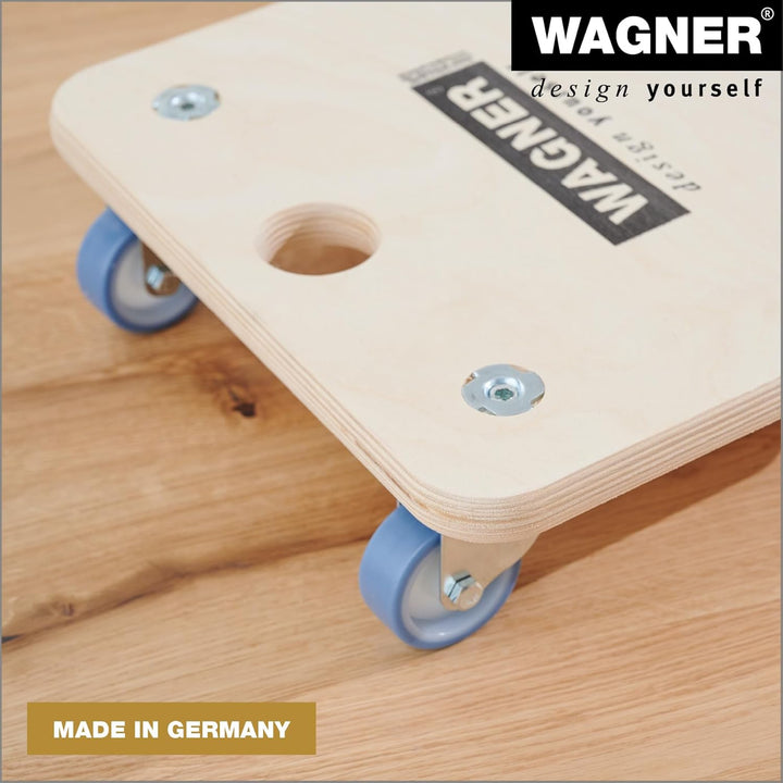 WAGNER Transportroller Transporthilfe I Möbelroller aus Schichtholz 29 x 29 x 8,5 cm, Tragkraft 250