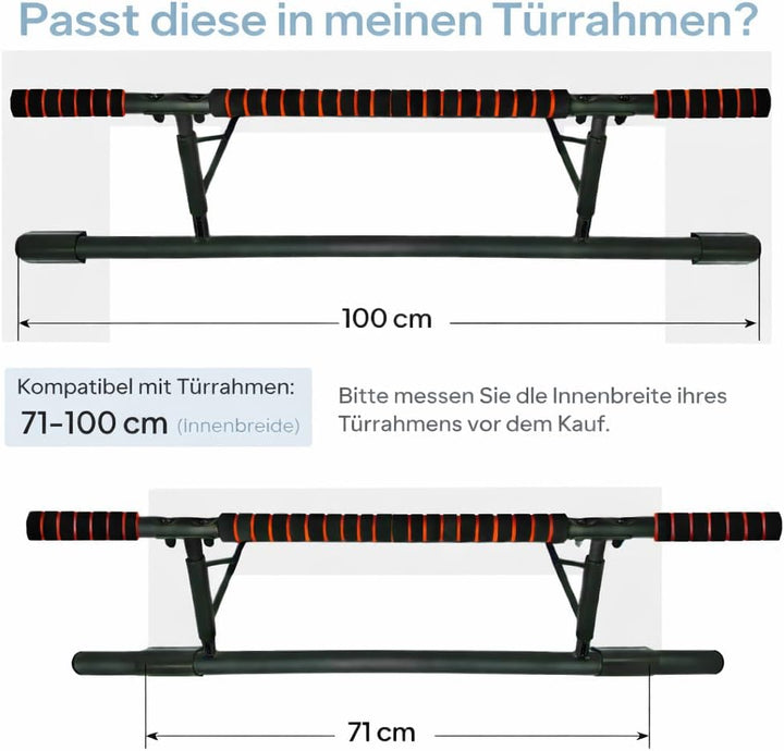 OcioDual Klimmzugstange Türrahmen mit Dip-Station Schraubenlose, Klimzugststange für Tür + Suspensio