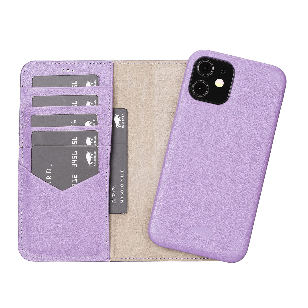 Solo Pelle Lederhülle kompatibel für iPhone 12 Pro Max in 6.7 Zoll abnehmbare Hülle (2in1) inkl. Kar