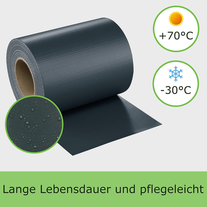 workingHOUSE PVC Sichtschutzstreifen für Doppelstabmattenzaun - 450g/m² 50 m x 19 cm - Zaunsichtschu