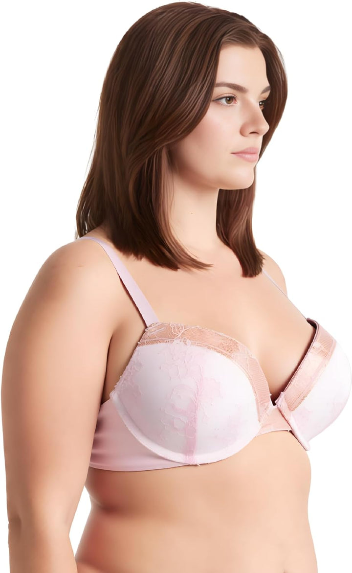 Curve Muse Damen Übergrösse Fügen Sie 1 und eine halbe Tasse hinzu Hochdrücken Bügel Spitzen-BHS 70F
