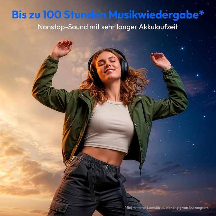 MEDION Over Ear Kopfhörer HX-1 Plus (kabellos, Feed Forward Noise Cancelling, Bluetooth 6.0, Wireles