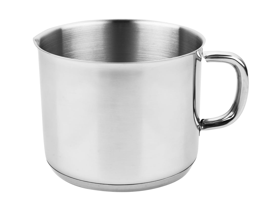 VIER - Kochtopf, Edelstahl, Induktionsboden, 12 cm Durchmesser x 10 cm Höhe, Fassungsvermögen 1,1 l