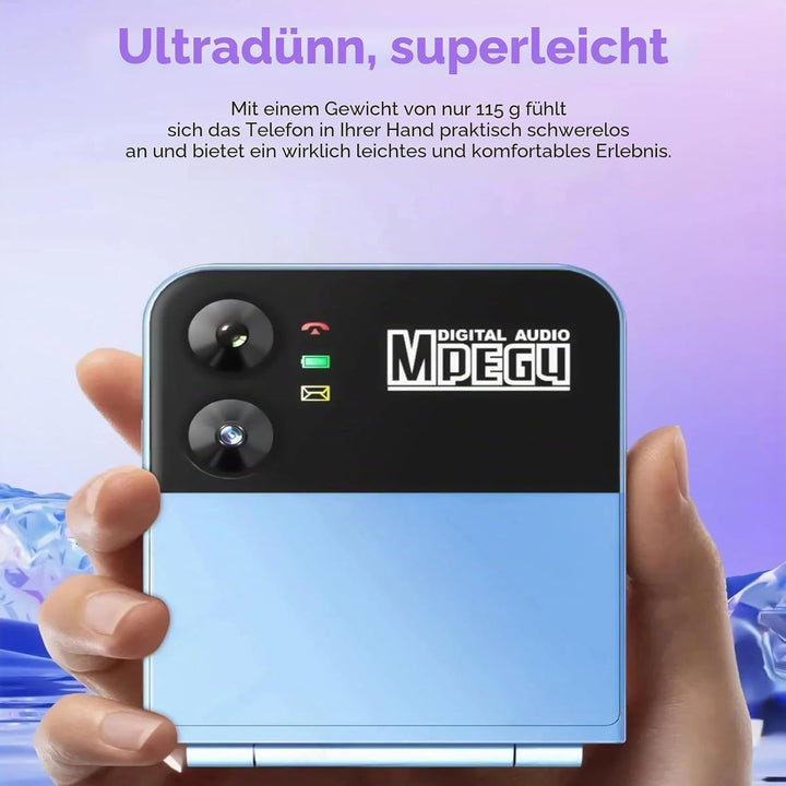 Flip-Senior-Handy, Flip-Design, Dual-Screen-Display, Grosse Tasten, Schnellwahl, Klarer Sound, HD-Ka