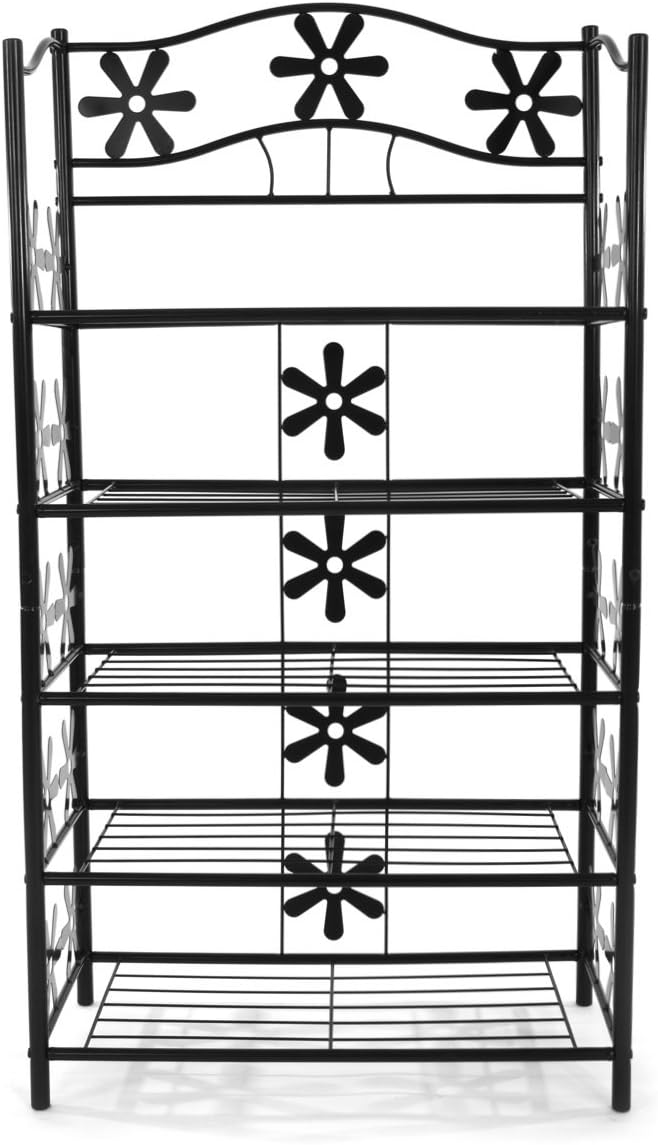 Mendler Regal Metall Bücherregal Schuhregal Standregal Genf - 5 Böden, Höhe 112cm
