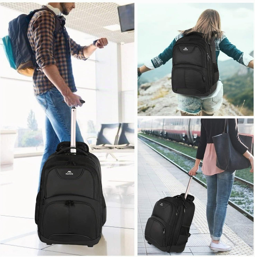 MATEIN Laptop Trolley Rucksack, 15,6 Zoll Laptop Rucksack Handgepäck Rucksack Trolley Laptoptasche L