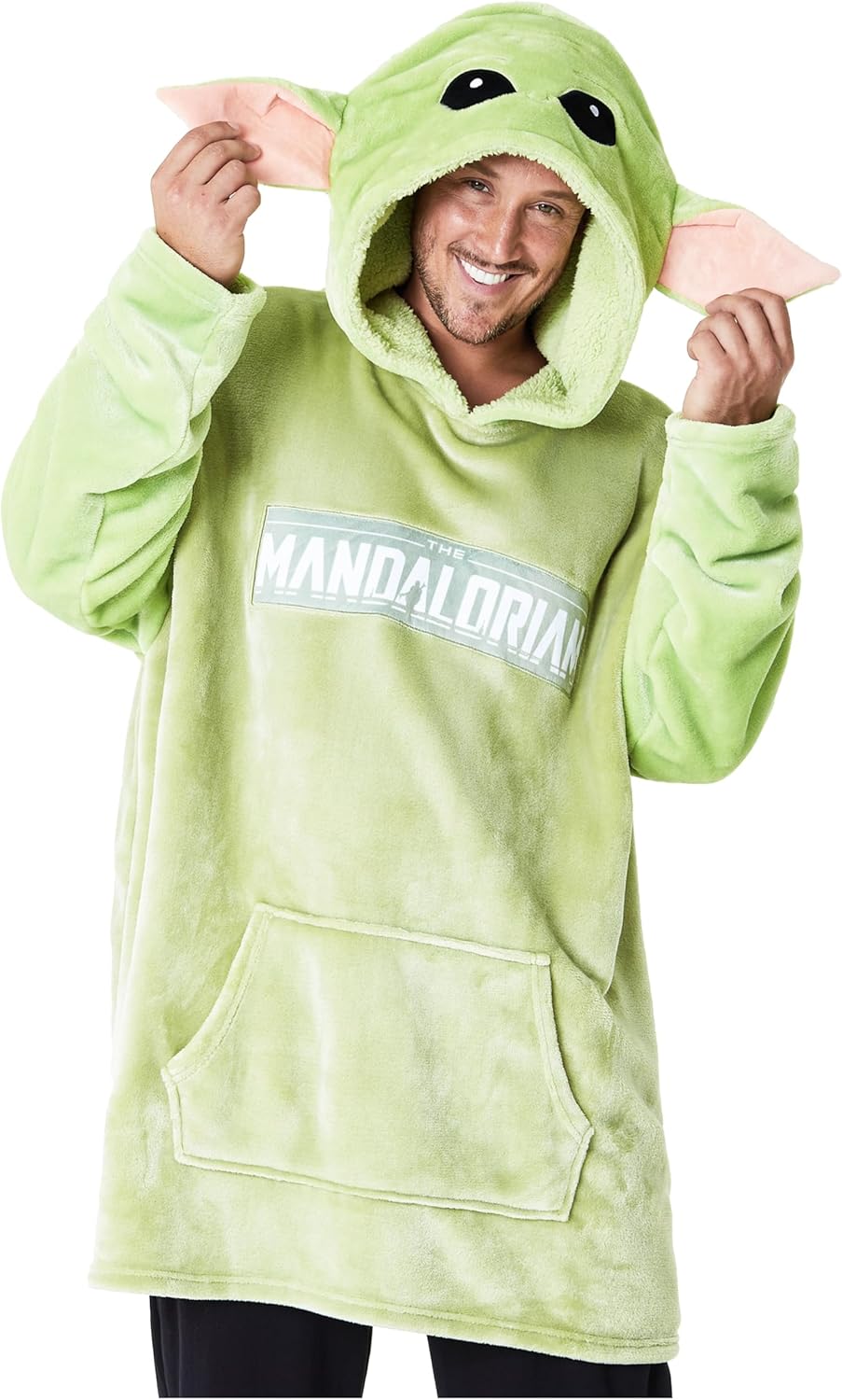 Disney The Mandalorian Hoodie Herren Oversized aus Fleece, Baby Yoda Pullover Herren