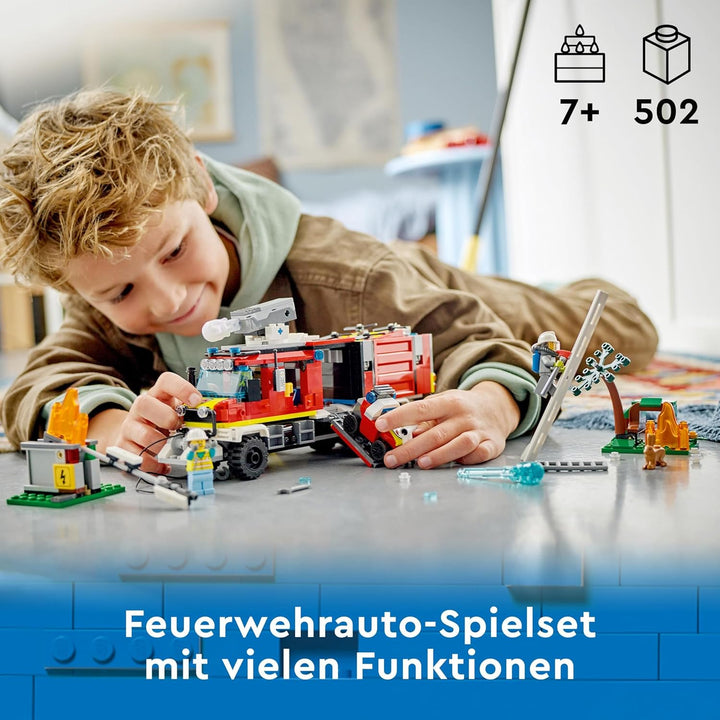 LEGO 60374 City Einsatzleitwagen der Feuerwehr, modernes Feuerwehrauto-Spielzeug mit Löschdrohnen, m