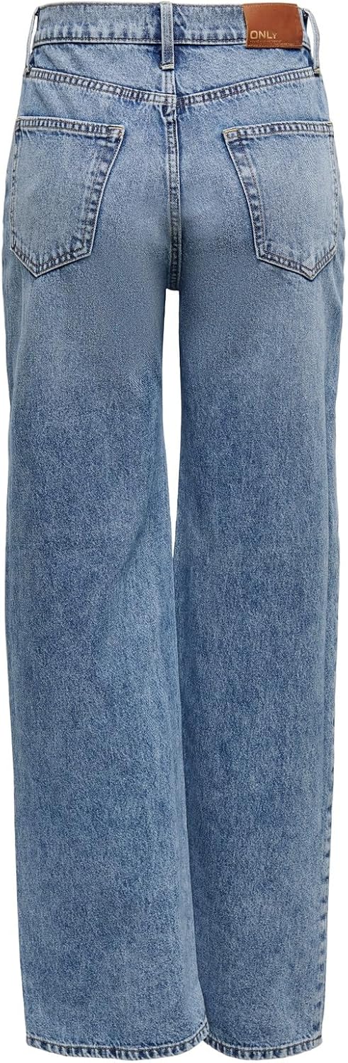 ONLY Female Jeans mit weitem Bein ONLHOPE Hohe Taille Weiter Beinschnitt Jeans 25W / 30L Light Blue