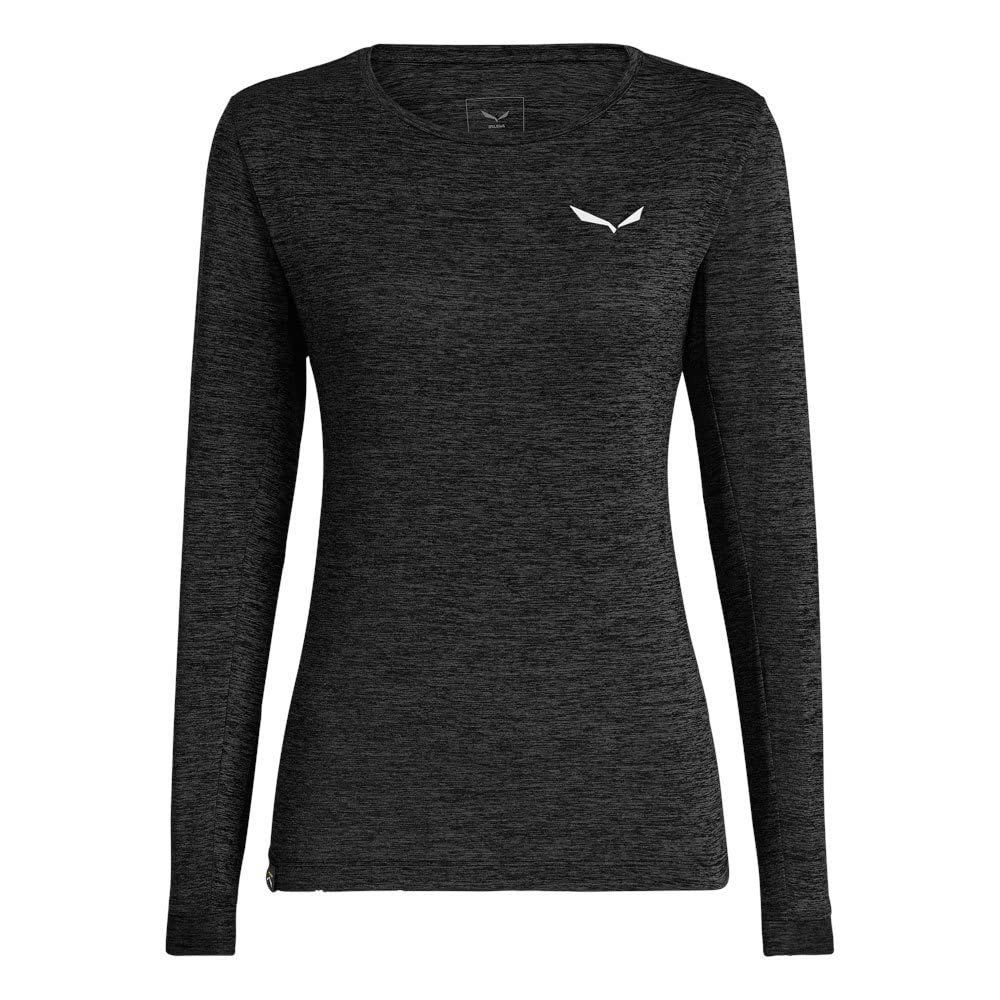 Salewa Damen Puez Melange Dry’ Long Sleeve Tee Women T-Shirt (1er Pack) S Black Out Melange, S Black
