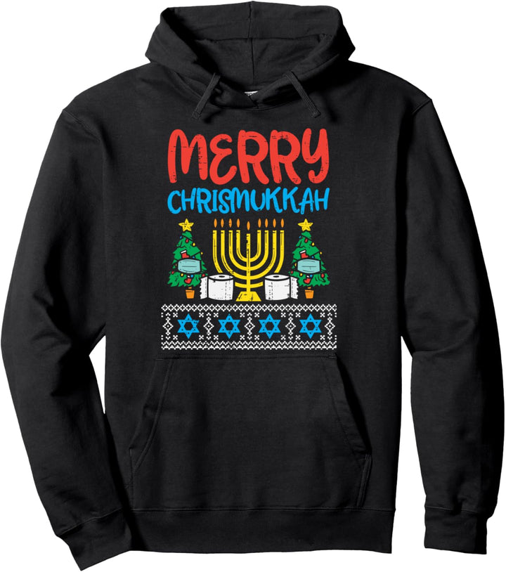 Merry Chrismukkah Toilet Paper Xmas Hanukkah Quarantine Gift Pullover Hoodie