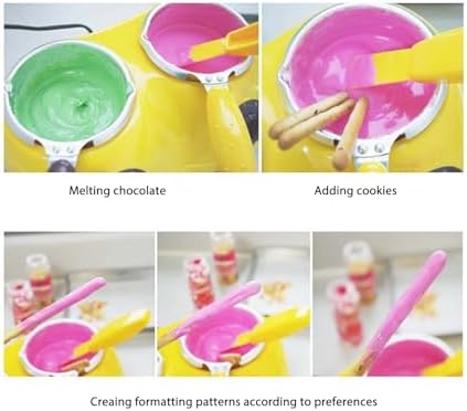 Jiawu Doppelter Schokoladen Schmelztopf,Tragbarer Elektrischer Mini Fondue Schmelztopf mit Doppeltem