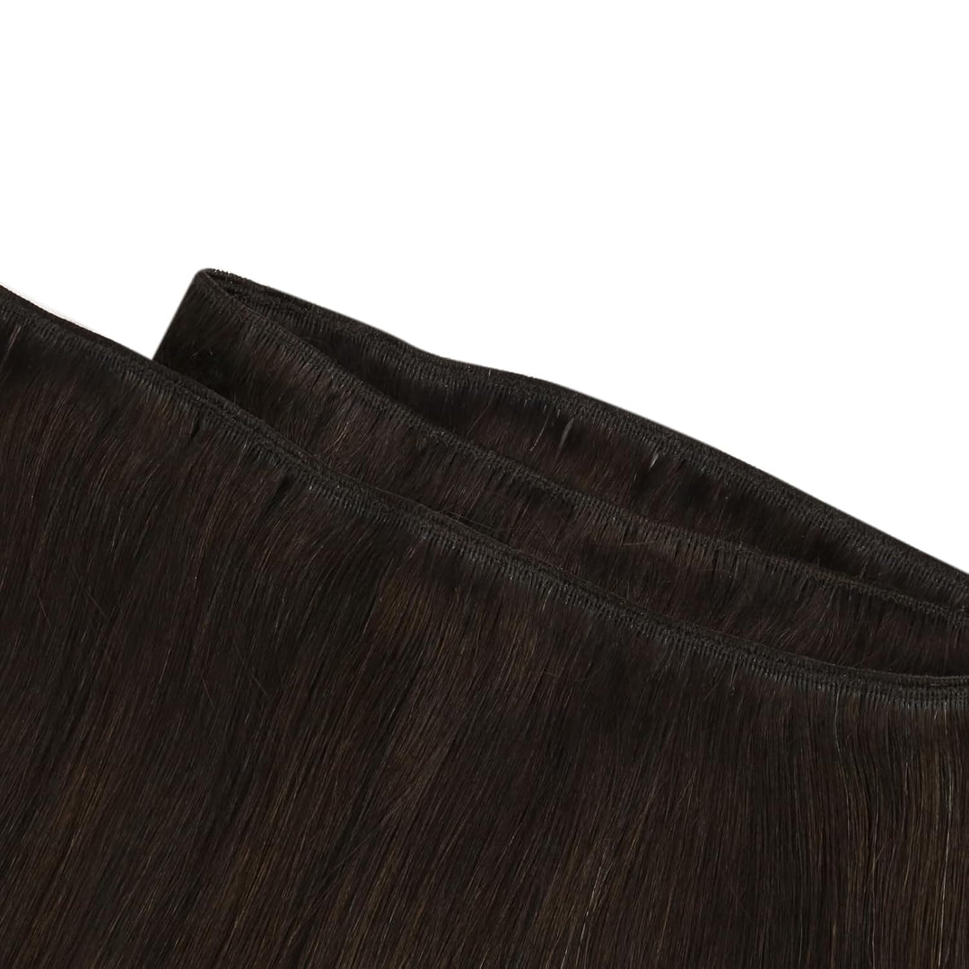 Ugeat Braun Extensions Echthaar Tressen Remy Haartressen Echthaar Zum Einnähen Dunkel Braun Echthaar