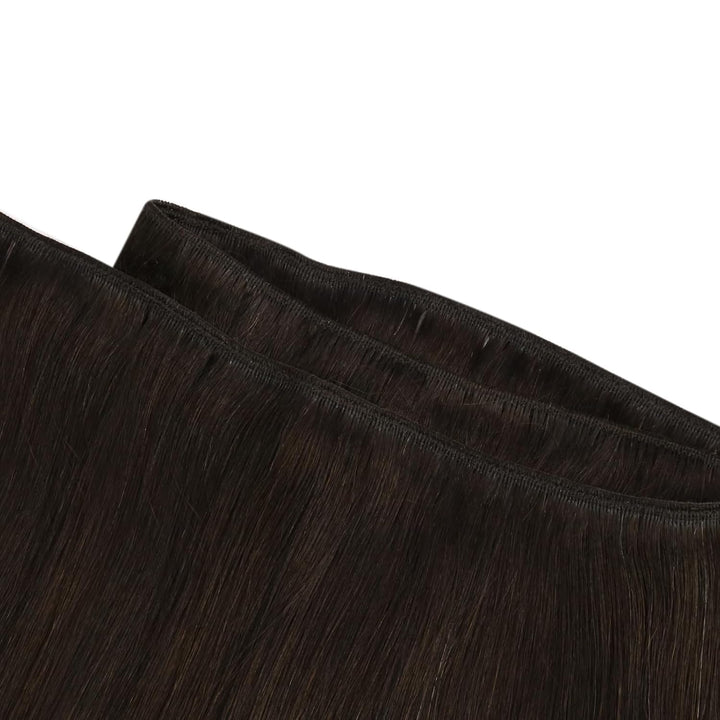 Ugeat Braun Extensions Echthaar Tressen Remy Haartressen Echthaar Zum Einnähen Dunkel Braun Echthaar