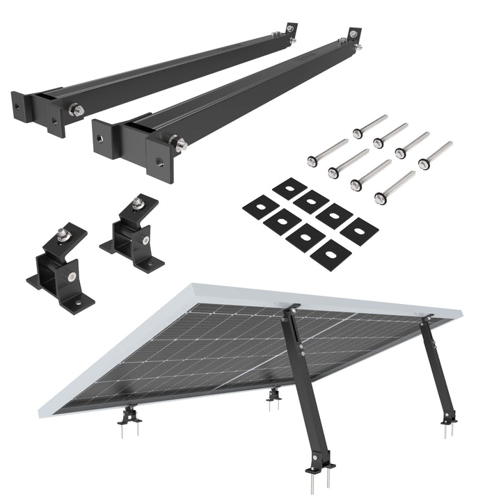 NuaSol Montageset für Balkonkraftwerk | 2 Stück Solarmodul Halterung | Aufständerung 30°-60° | indiv