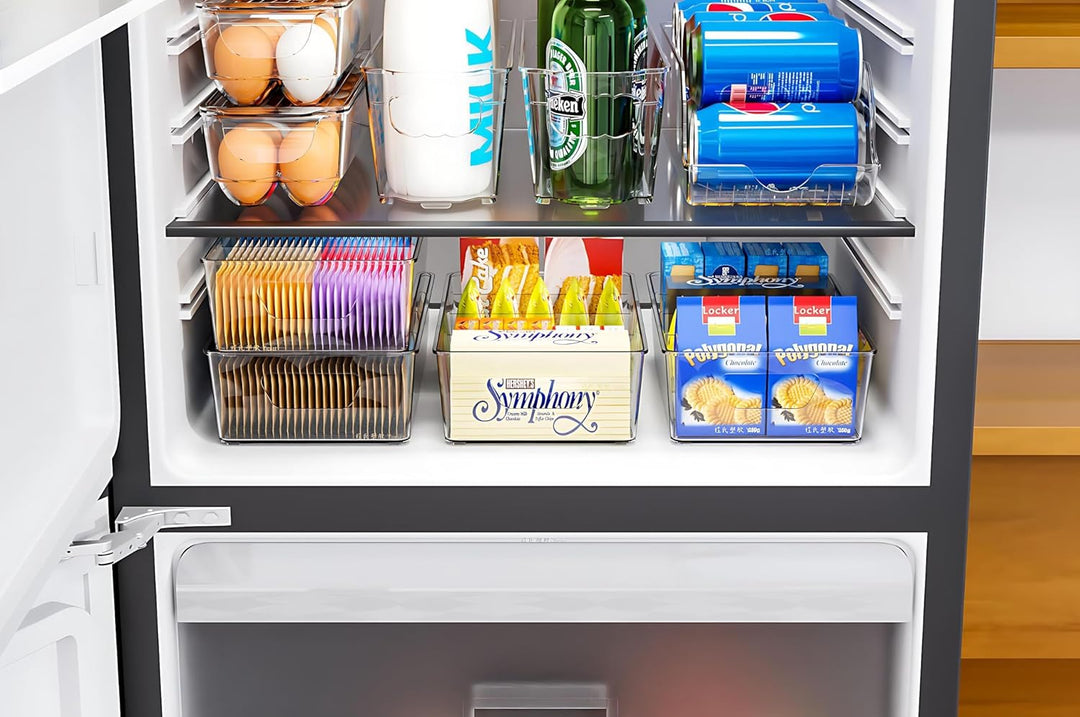 YIHAOBOX Kühlschrank Organizer 6er Set Ordnung im Kühlschrank, Stapelbar, Organizer, Fridge Organize