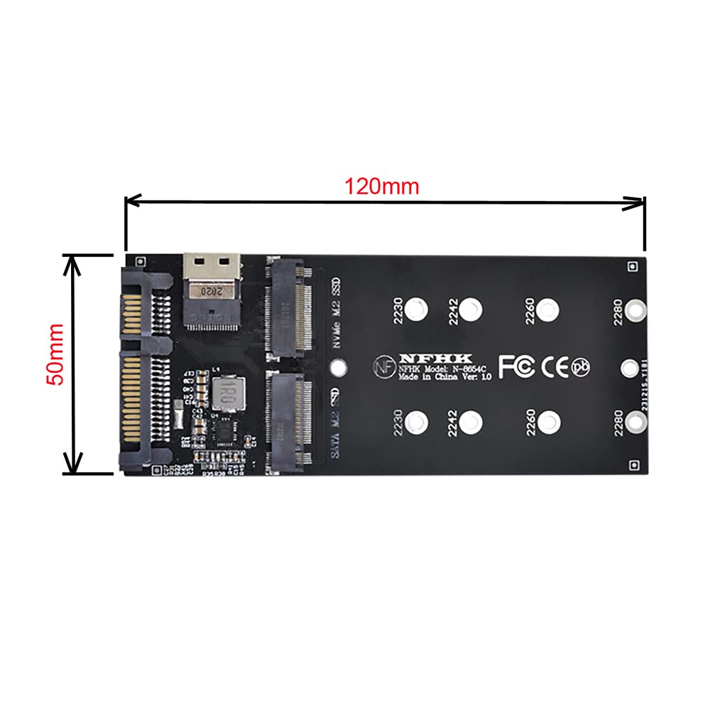 NFHK SFF-8654 Kabel & Karte U2 Kit NGFF M-Key auf Slimline SAS NVME PCIe SSD SATA Adapter für Mainbo