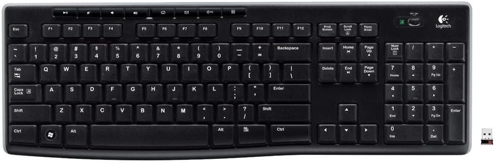 Logitech K270 Kabellose Tastatur für Windows, US QWERTY-Layout - Schwarz