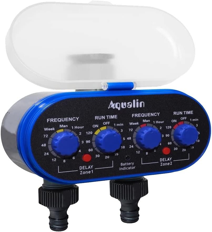 Aqualin Gartenbewässerungscomputer mit Zwei Ausgängen Bewässerungstimer Bewässerungstimer 21032A-Reg