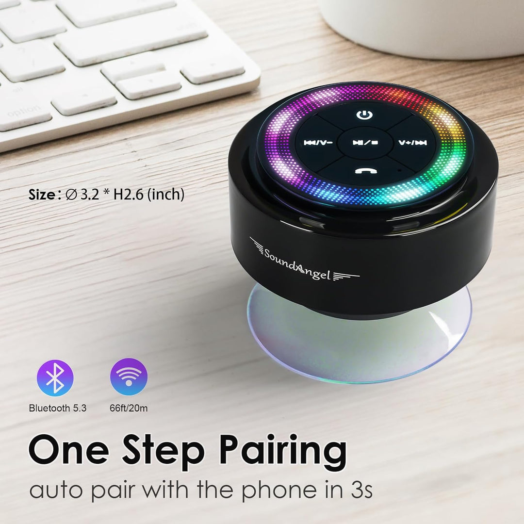 Xleader Mate Dusche Bluetooth Lautsprecher klein, Zertifiziert IPX7 Wasserdicht Bluetoothbox, Mini M