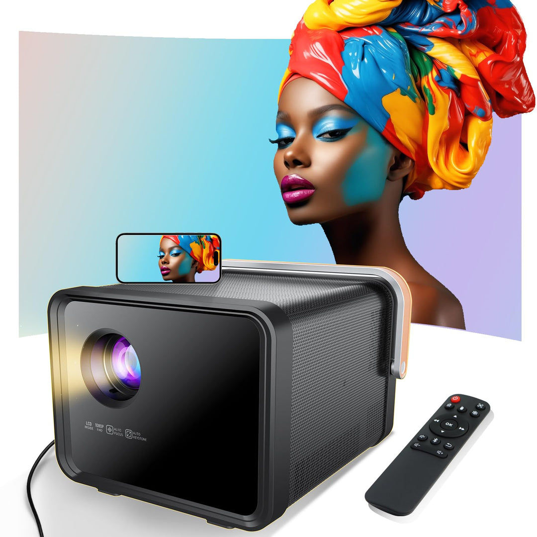 Weelikeit Beamer, 4K Full HD 1080P Beamer, Smart Projector 5G WiFi 6 BT 5.0, Home Tragbare Beamer He