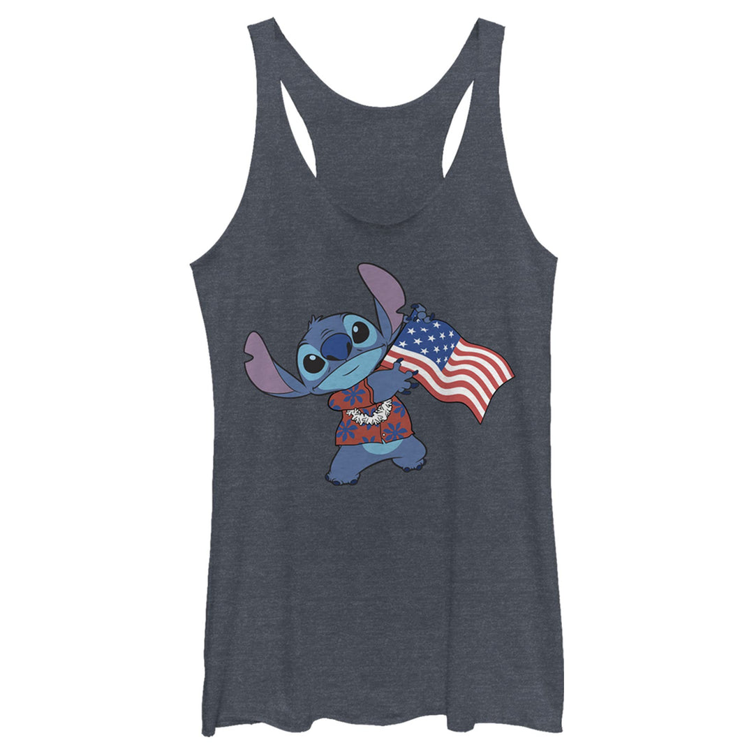 Disney Damen Tropische Flagge T-Shirt M Marineblau Meliert, M Marineblau Meliert