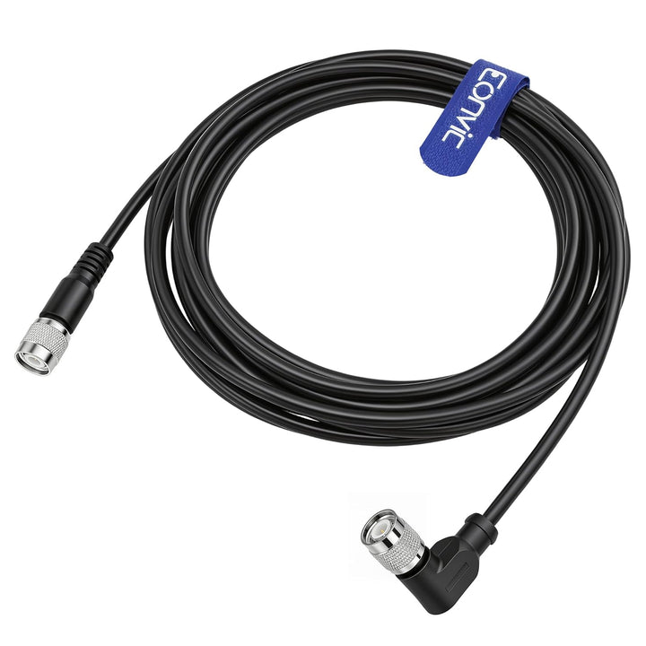 Eonvic GPS Antennenkabel schwarz TNC auf TNC 90 Grad flexibles Koaxialkabel RG223 für GNSS/GPS-Empfä