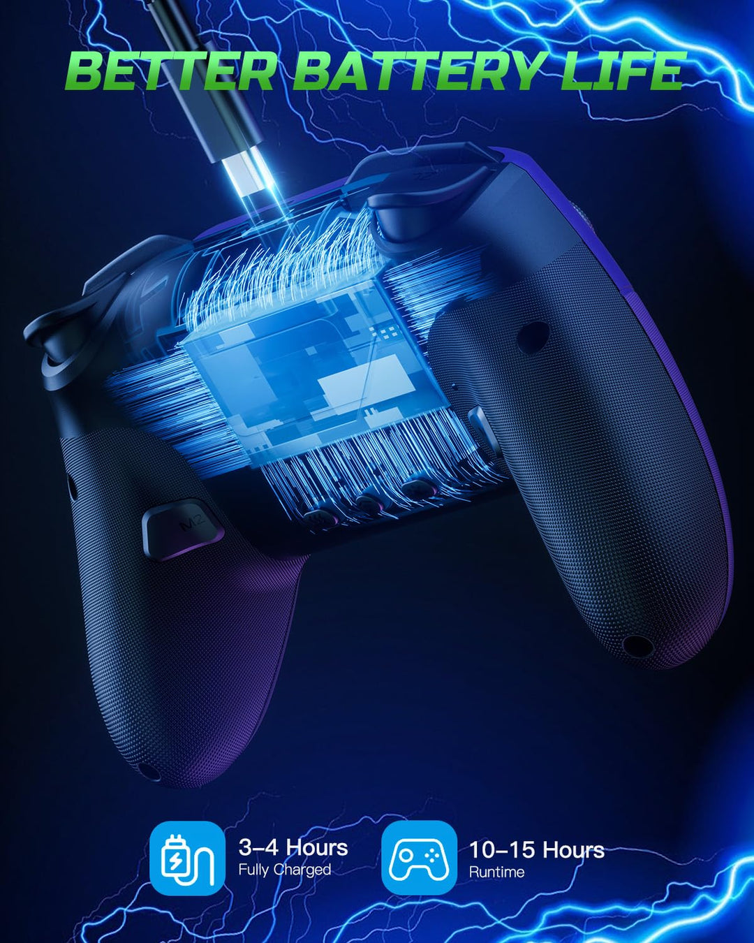 VOYEE Switch Controllers kompatibel mit Switch/Lite/OLED/Windows, 1000mAh Programmierbar RGB Blitz L