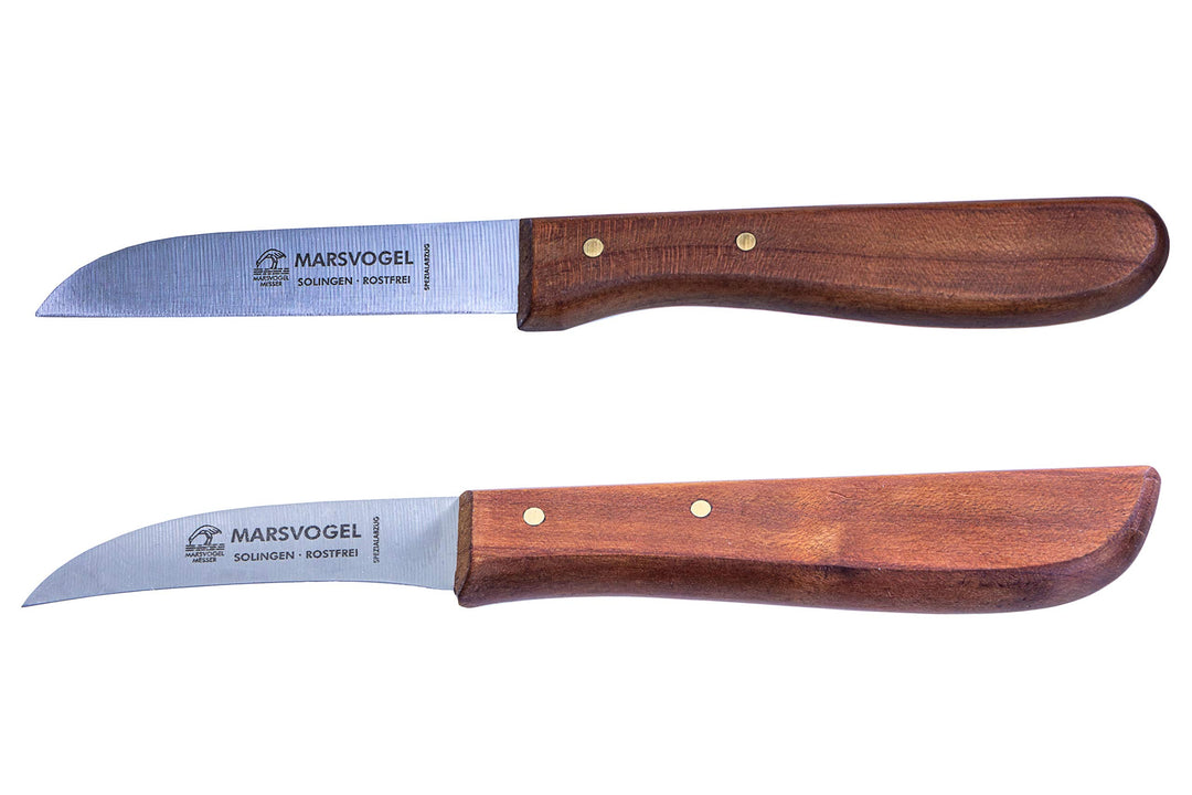 Marsvogel - Duo Pack Gemüsemesser Set - gemischte Klinge - Griffe aus Kirschbaum Holz - Made in Soli