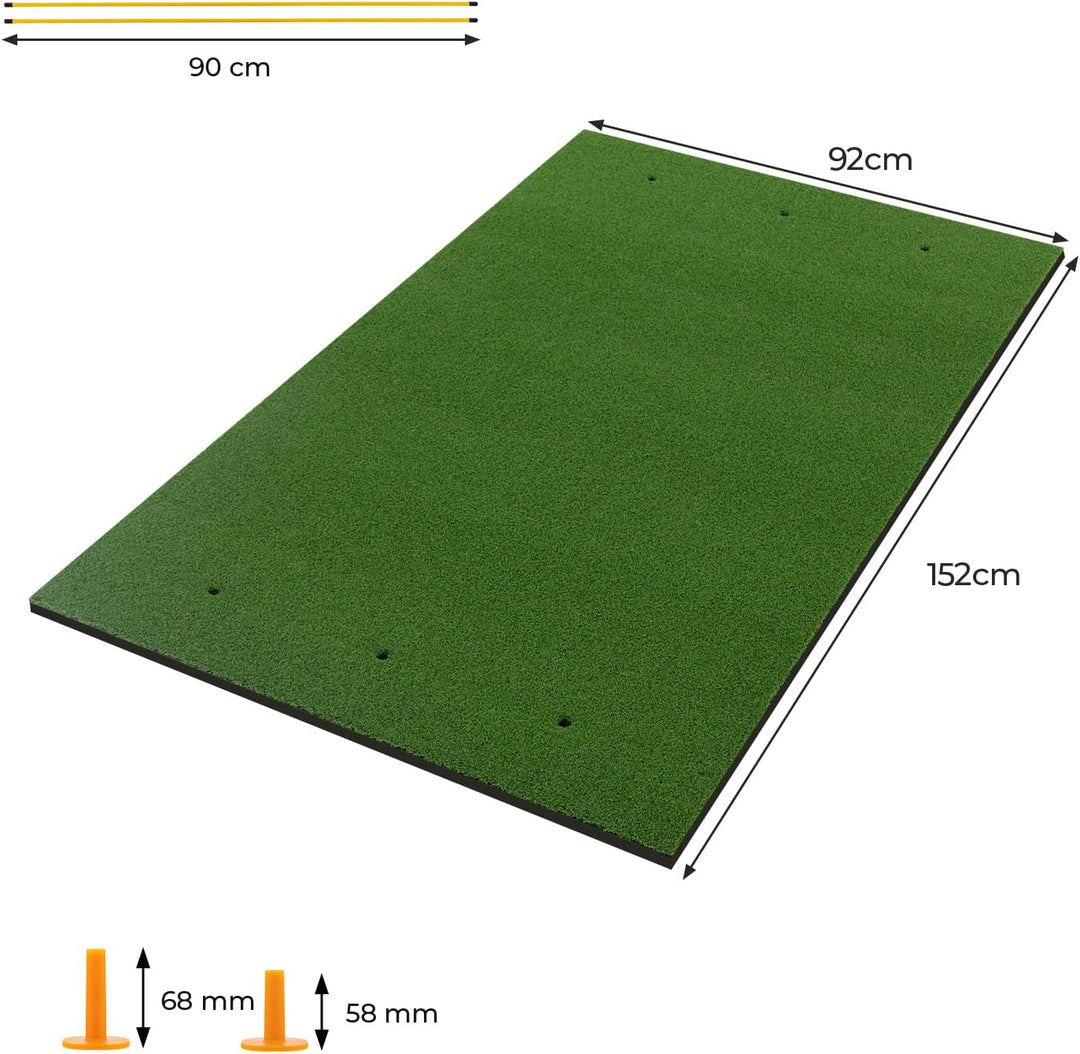 LIFEZEAL Golf Übungsmatte, Abschlagmatte Golf mit 6 Abschlagpositionen, Outdoor Sports Golf Training
