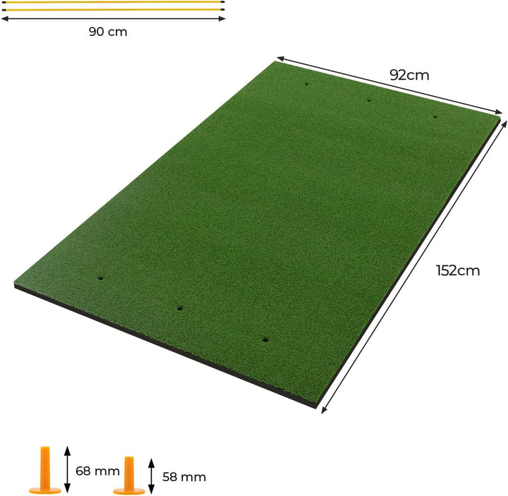 LIFEZEAL Golf Übungsmatte, Abschlagmatte Golf mit 6 Abschlagpositionen, Outdoor Sports Golf Training