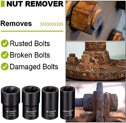 Spurtar 5 Stück Steckschlüsselsatz, Special Schraubenausdreher Werkzeug zum Entfernen von Schraubenm
