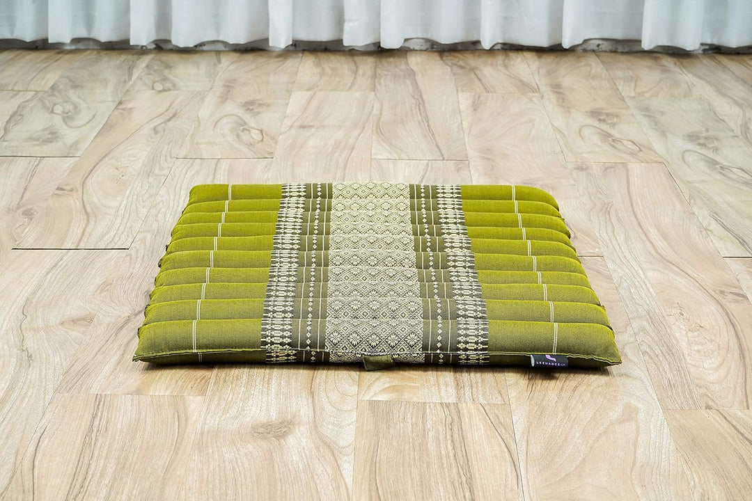 Leewadee Meditationsset Yogaset aus Meditationskissen Zafu und Kleiner rollbarer Sitzmatte Zabuton Ö