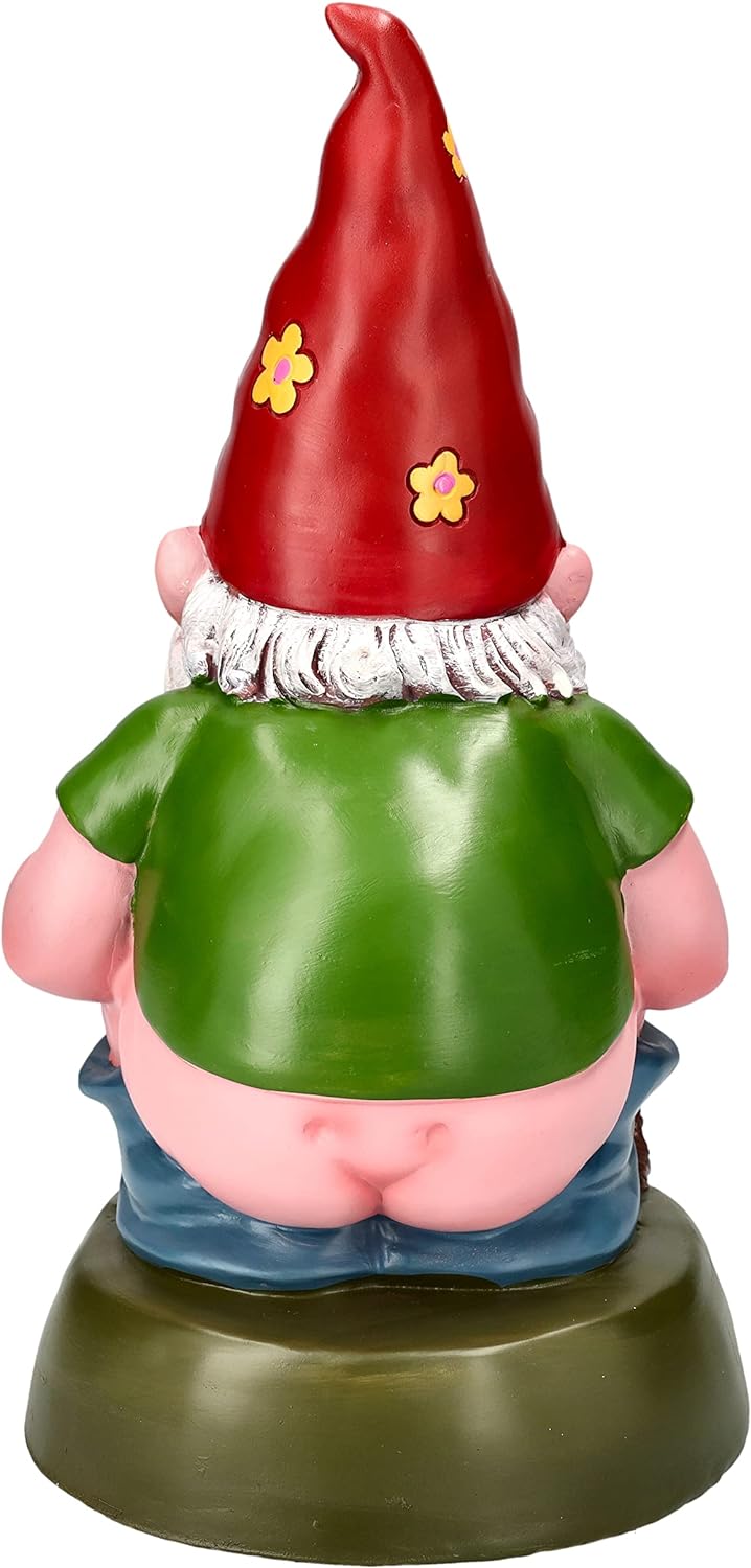 Pacific Giftware Gartenzwerg Figur Hippie Macht in den Garten 28 cm | Garten Zwerg Statue lustig wit