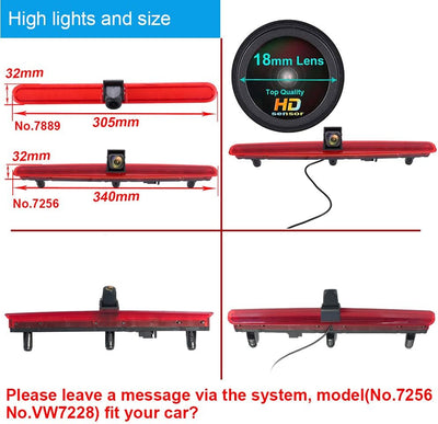 18mm Linse Top Qualität Auto Drittes Dach Original-Bremslicht-Rückfahrkamera, Ersatz für VW T5 Bus T