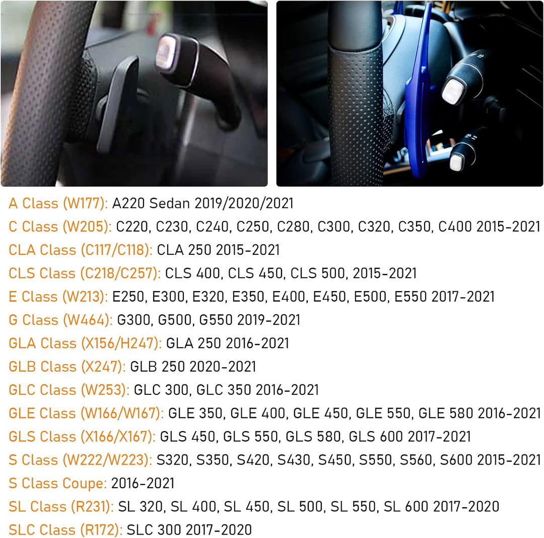 TTCR-II 2PCS Kompatibel mit Schaltwippen Mercedes Benz,A/G Klasse 2019-2021, C/CLA/CLS 2015-2021, E/