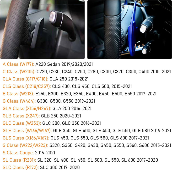 TTCR-II 2PCS Kompatibel mit Schaltwippen Mercedes Benz,A/G Klasse 2019-2021, C/CLA/CLS 2015-2021, E/
