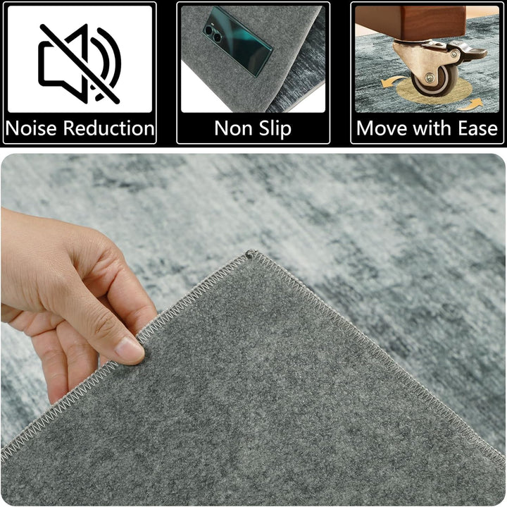 Famibay Bodenschutzmatte BüRostuhl Unterlage 90x120cm Unterlage Schreibtischstuhl Grau rutschfest Bü