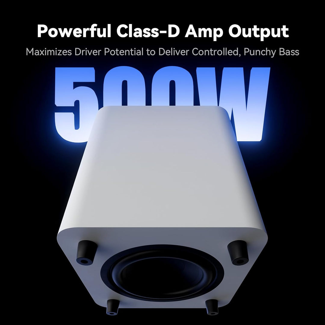 Fosi Audio SW10 Aktiver 10-Zoll-Subwoofer mit 500 W und integriertem Verstärker - Aktiv verstärkter