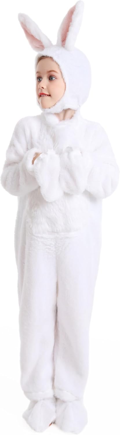 Kinder-Osterhasen-Kostüm, Kaninchen-Tier-Plüsch-Set, Einteiler für Kinder, Weihnachten, Halloween, C