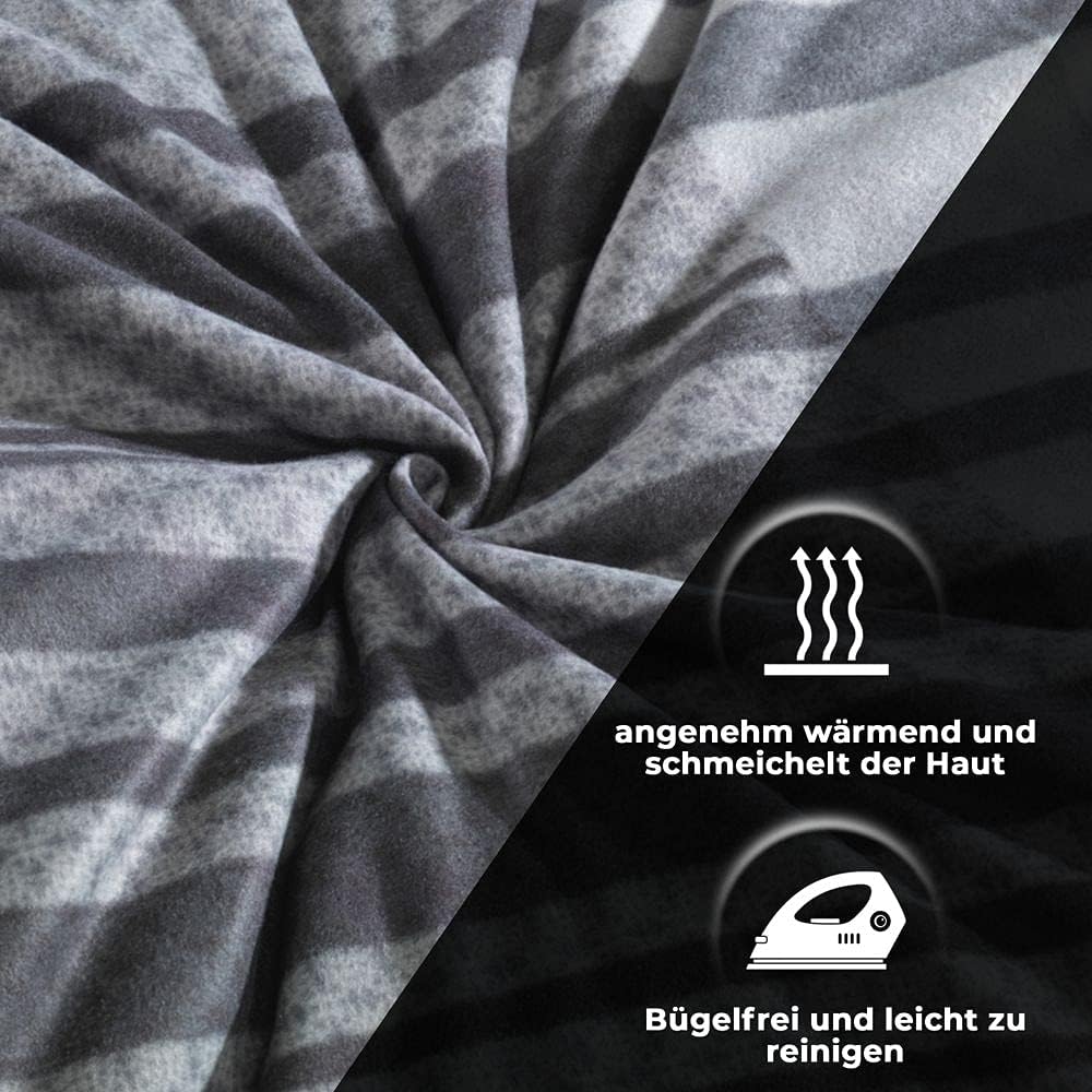 DreamHome Warme Winter Microfaser Thermo Fleece Bettwäsche 135x200 155x220 200x200 Moderne, Grösse:2