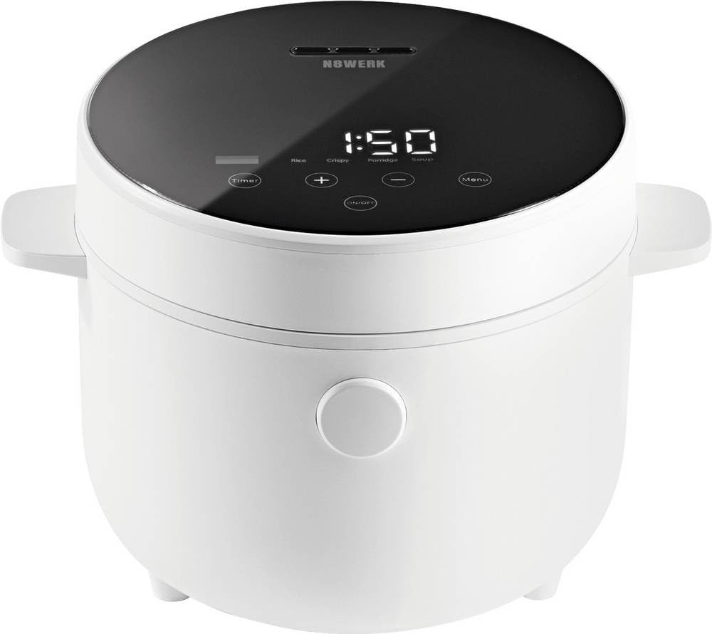 N8WERK Digitaler Reiskocher 2 Liter Fassungsvermögen | 5 Programme | Touch-Display | ohne Anhaften &amp;