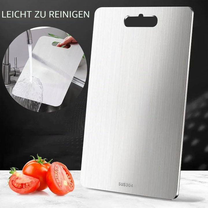 Titan Schneidebrett, 2 Stück Schneidbrett aus Edelstahl, Titanium Cutting Board, Leicht zu Reinigen,